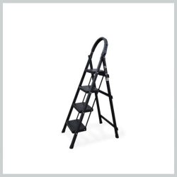 4 stupňový rebrík pre domácnosť, čierny SLH1381