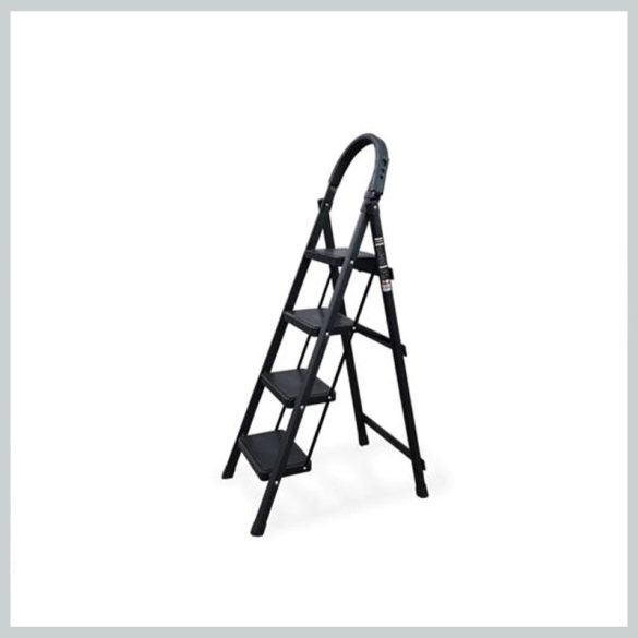 4 stupňový rebrík pre domácnosť, čierny SLH1381