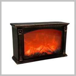   Elektrický krb s vintage vzhľadom, hnedý, 60x11x36 cm, SP-51-1
