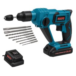   BOXER 20,4 V akumulátorové vŕtačky s príklepom SDS-Plus s 2 akumulátormi, v kufríku SR-146