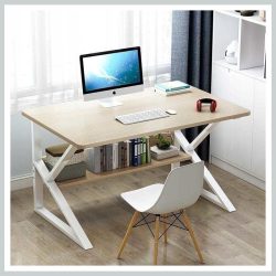   Počítačový stôl s policou, svetlé drevo 80 x 40 cm – STL04B
