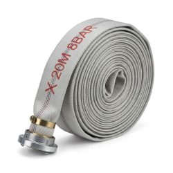 Biela hasičská hadica s karabínou – 20 metrov T20M