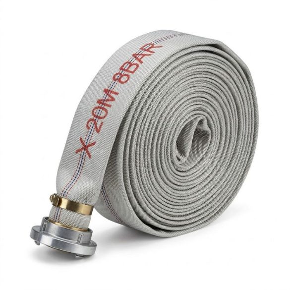 Biela hasičská hadica s karabínou – 20 metrov T20M