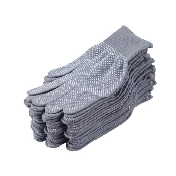 10-dielna sada sivých protisklzových nylonových rukavíc TC1825866-S