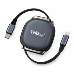   THOlux teleskopický USB-C – Lightning dátový a nabíjací kábel, 27 W, 1 m TL-46