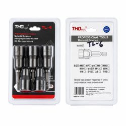   Sada 5-dielnych magnetických adaptérov na imbus kľúče THOLux s šesťhrannou hlavou TL-6