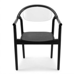   Tokio čierna priehľadná plastová záhradná stolička TM-01