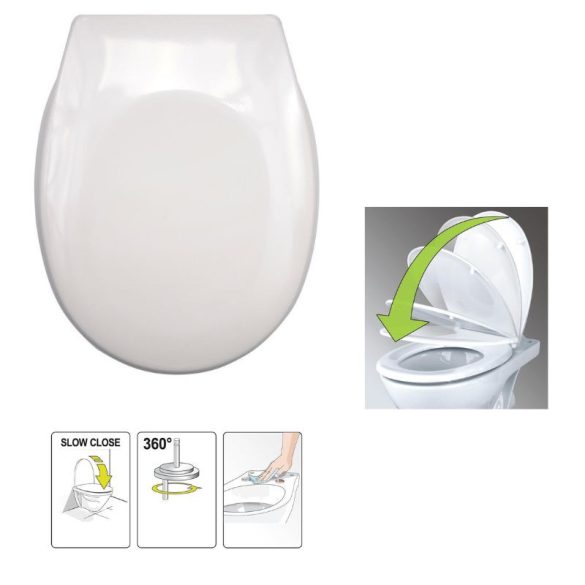 WC sedadlo Duroplast soft-close — biele TO-75470