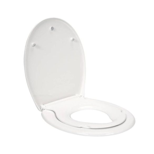 WC sedadlo 2 v 1 PP-O, soft-close (pomalé zatváranie) biele TO-75471