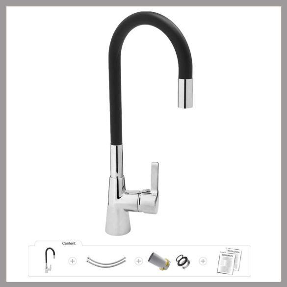 Flexibilná kuchynská batéria - čierna TO-75705