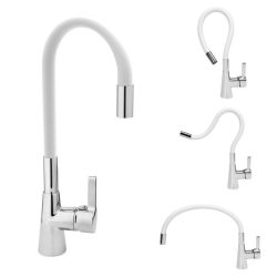 Flexibilná kuchynská batéria — biela TO-75706