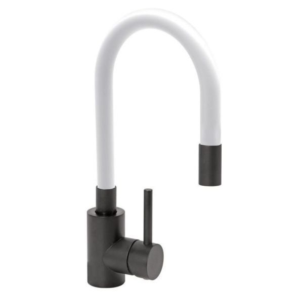 Sink Mixer BLACK FLEXIBLE — biela, flexibilný výtok TO-75776