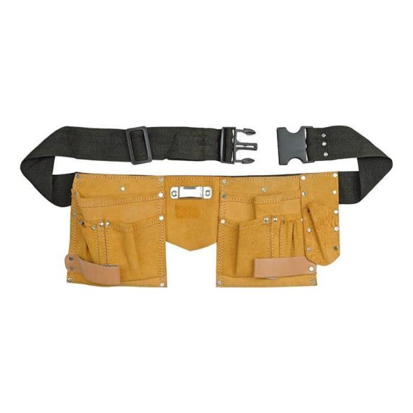 Kožený opasok na náradie Vorel – 11 vreciek TO-78750