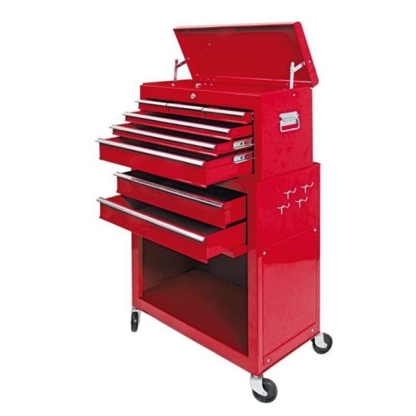 Vorel pojazdná skriňa na náradie, 6 zásuviek, 107×62×33 cm, červená TO-81830