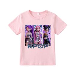   K-POP Idol Trio – Letné dievčenské tričko s potlačou „K-Pop prvky“ TP12511082