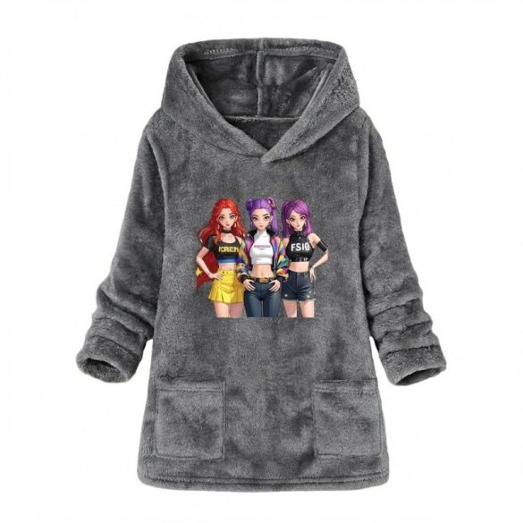 Midi mikina s kapucňou s potlačou K-POP – obvod hrudníka 60 cm TY9506807-60