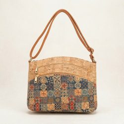   Vzorovaná dámska taška cez rameno z materiálu s efektom korku Taska-002