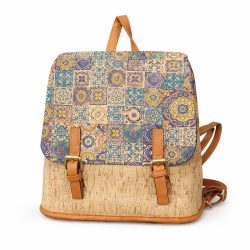   Vzorovaný dámsky batoh s spodnou časťou s efektom korku Taska-003