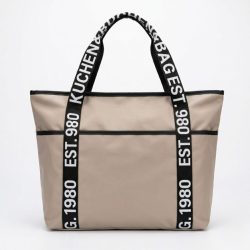   Dámska taška cez rameno s nápisom na ramienku – béžová Taška-006