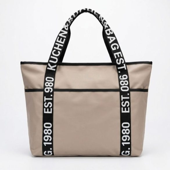 Dámska taška cez rameno s nápisom na ramienku – béžová Taška-006