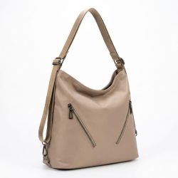   Dámska taška cez rameno so zipsovými vreckami, svetlo béžová Taška-007