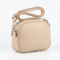   Dámska mini bočná taška so zipsovým vreckom, béžová Taška-009