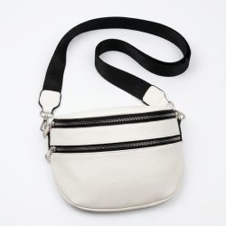   Dámska bočná taška so širokým popruhom – biela Taška-014