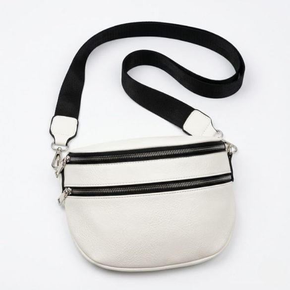 Dámska bočná taška so širokým popruhom – biela Taška-014