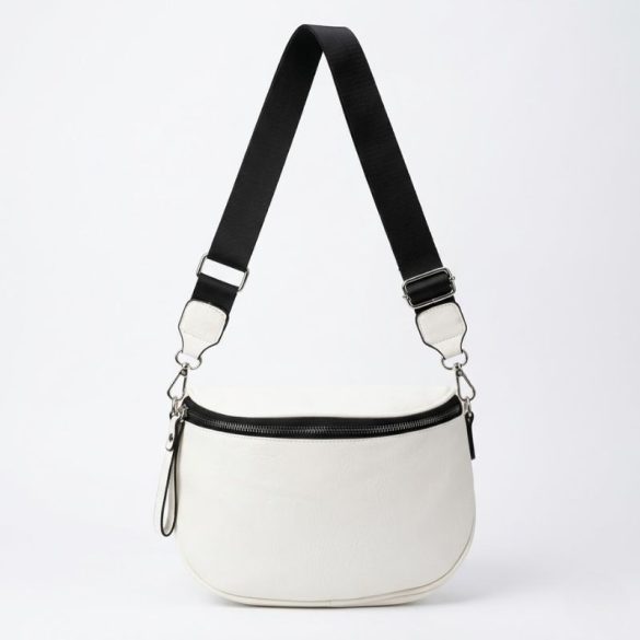 Dámska bočná taška so širokým ramenným popruhom  - biela Taška-015