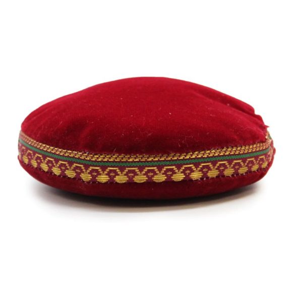 Zamatový vankúš pod spievajúcu misu 11 cm červený Tib-51