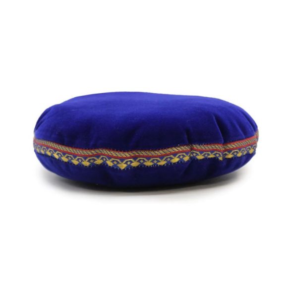 Zamatový vankúš pod spievajúcu misu 16 cm kráľovská modrá Tib-52
