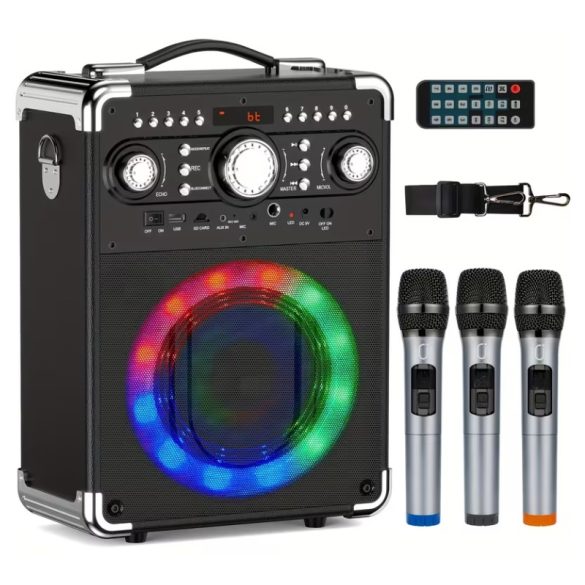 Prenosný karaoke reproduktor s 2 mikrofónmi a RGB osvetlením UJ4351202