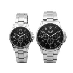   ULYSSES „Urban Style“ Párová sada hodiniek – Strieborná/Čierna ULY1EF