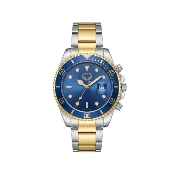 ULYSSES Prémiové Pánske Hodinky – Kráľovská Modrá Ciferník a Bicolor Kovový Remienok – ULY2B
