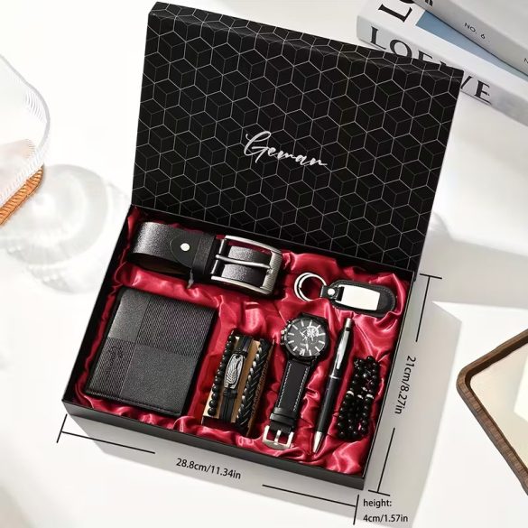 Pánska darčeková súprava – 8-dielna v elegantnej darčekovej krabičke UN1549793