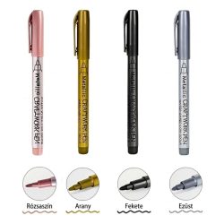   Sada 4 ks kovových fixiek v zlatom, striebornom, čiernom a ružovom odtieni UN5866133