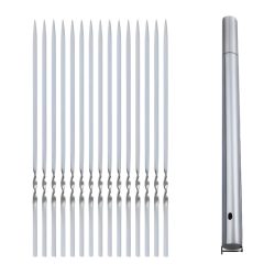   20 ks nerezové grilovacie špajdle s úložnou rúrkou UQ501934