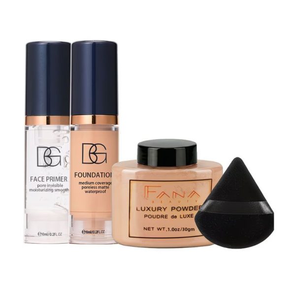 4-dielna sada na dokonalý make-up – ružovo-hnedý odtieň