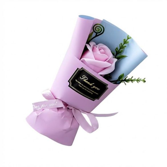 Mini kyticu ružových mydlových ruží „Pink Dream“ – ružový papier UU584697-R