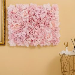   Elegantný nástenný panel s umelými kvetinami – ruže a pivoňky (30 x 40 cm) UW547921-2