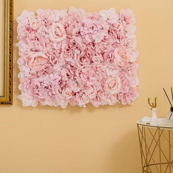 Elegantný nástenný panel s umelými kvetinami – ruže a pivoňky (30 x 40 cm) UW547921-2