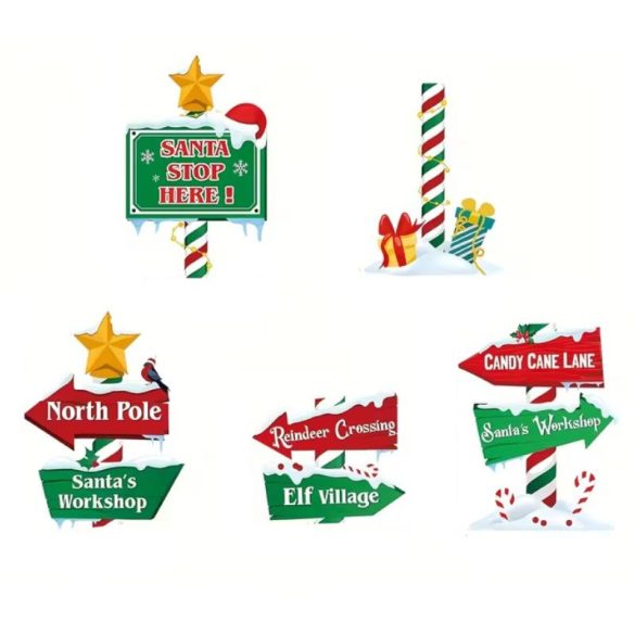 Sada 5 vianočných záhradných tabúľ UX7374425