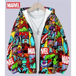   Chlapčenská módna mikina s kapucňou Marvel s 3D potlačou – UY3981663