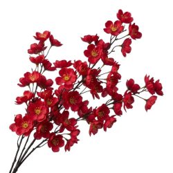   Kytica dekoratívnych umelých kvetov v sýto červenej farbe V-01R