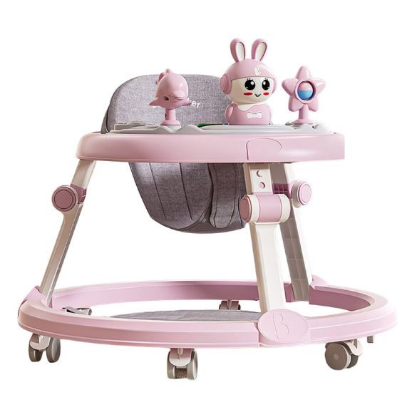 Skladací ružový detský chodítko s 7 výškovými nastaveniami V2M3W37036