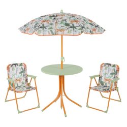   Detský kempingový stôl a stolička so slnečníkom V3M653K118