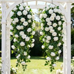   2 ks Veľká závesná girlanda z umelých ruží 99 cm VD12680651