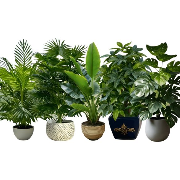 Sada 5 ks veľkých realistických umelých rastlín s bohatou zeleňou VE10233790