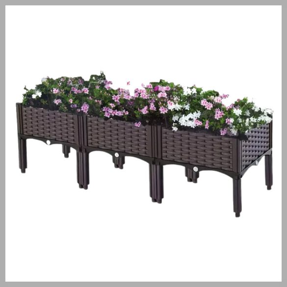 Vyvýšený záhradný záhon, 3-dielny VE1933665-3