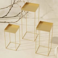   3-dielna sada dezertných stojanov v európskom štýle – elegantná zlatá VP2888963
